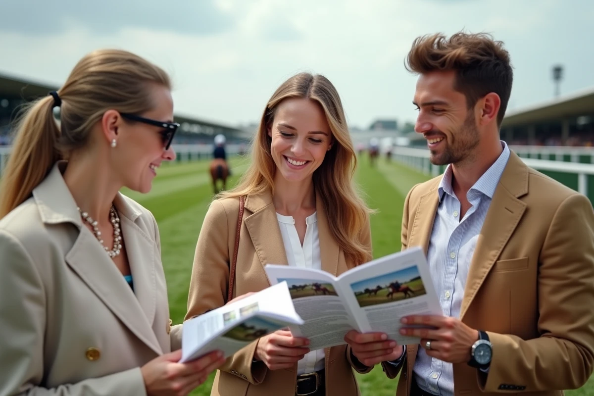 Trois jeunes discutant de courses au bord de la piste en extérieur